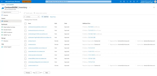 EASM Inventory Listing Example 